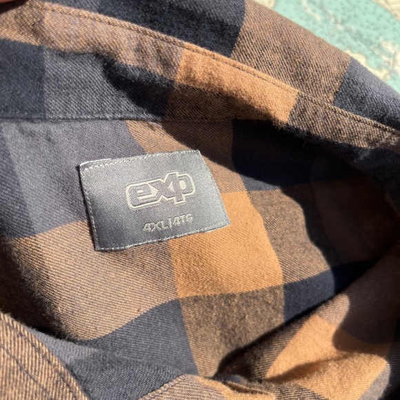 Brown Plaid EXP Button Up Flannel - Picture 3 of 4